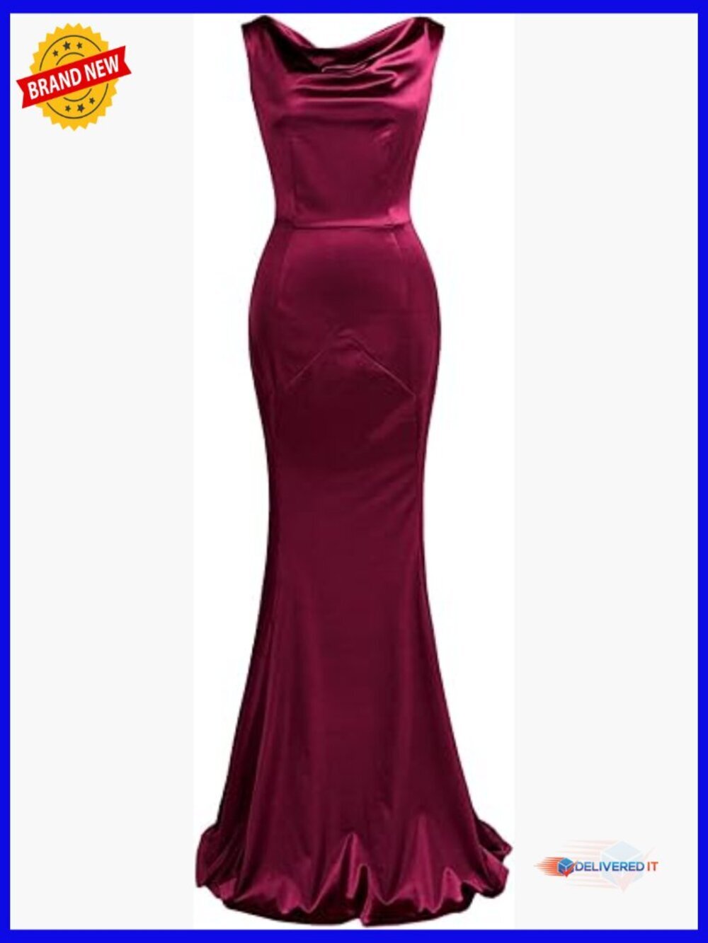 Mermaid Maxi Evening Dress Sleeveless Formal Gown Slim Fit Polyester Spandex